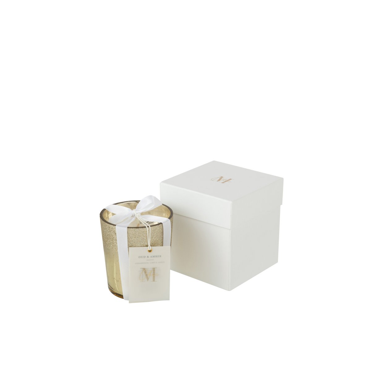 J -Line Duft Kerze M -Chic - Glas - Gold - klein - 48h