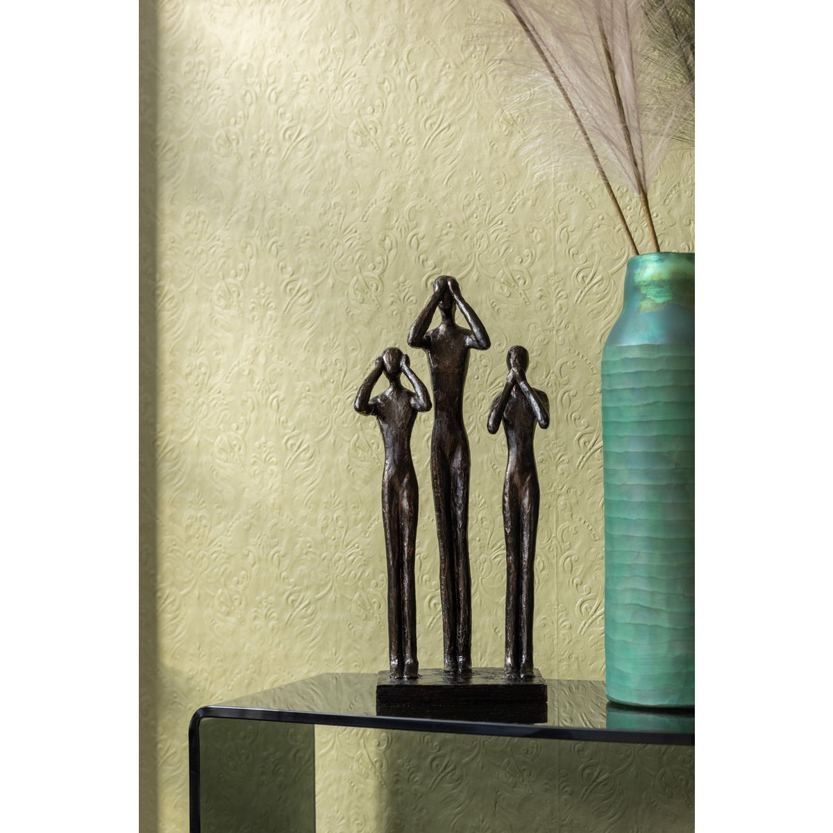 Dekofigur Trio der Stille Dunkelbraun – Nichts Hören Sehen Sagen