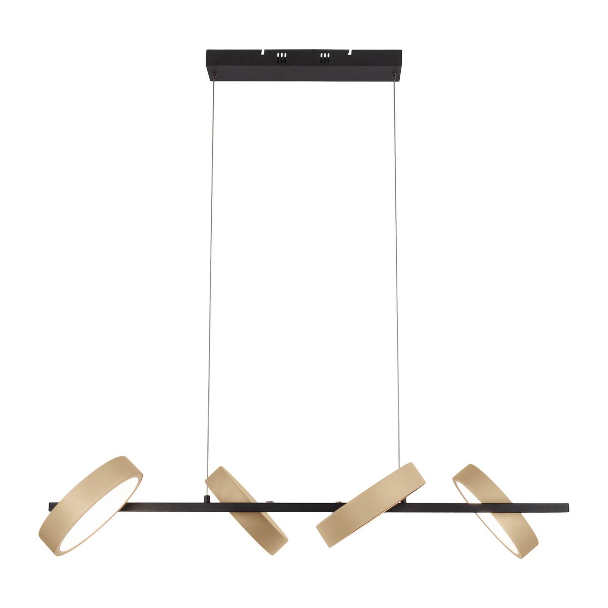 LED Pendelleuchte "TESSA" almond, 150 cm hoch, 110 cm lang, aus Metall in frosted Almond (Pantone 481 C) und Schwarz und weißem Kunststoff