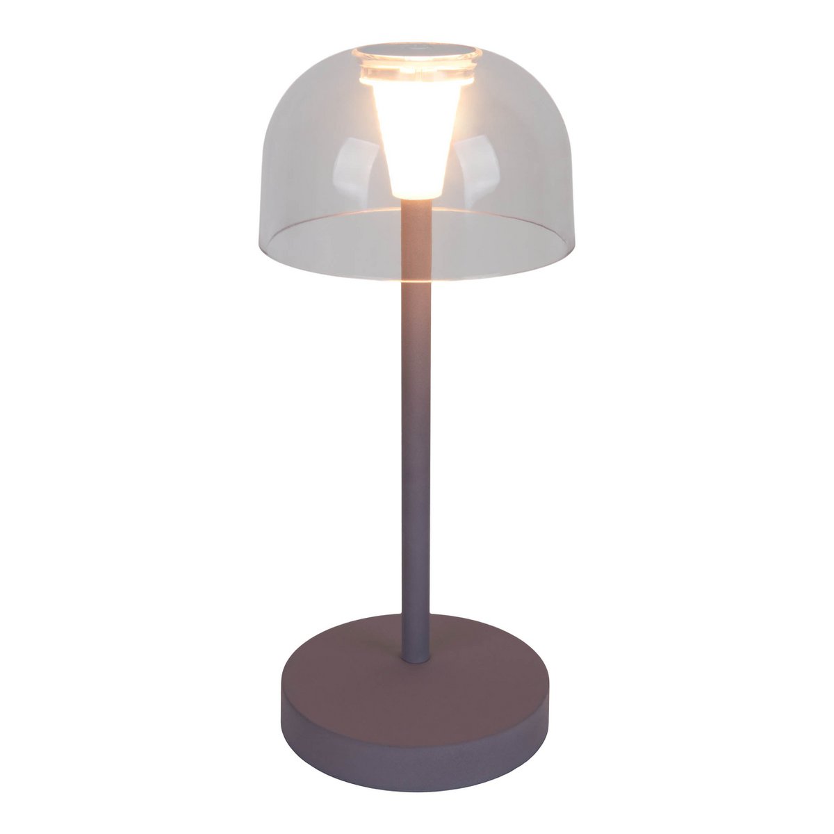 2-er Set LED-Akku-Tischleuchte "Gomba" für Außen und Innen, aus Metall und Kunststoff in Brombeere , 18,5 cm hoch