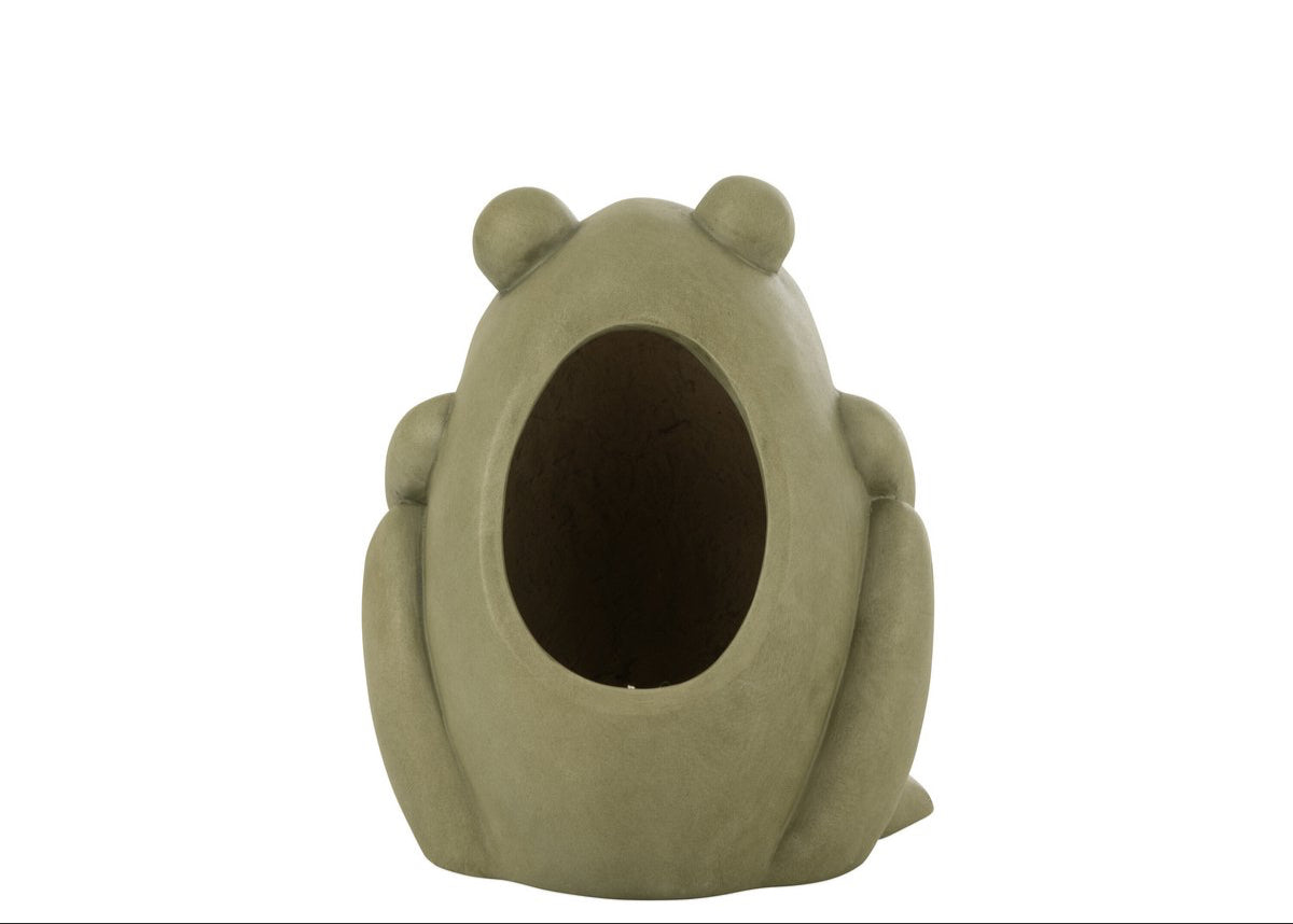 Übertopf Frosch – Große Pflanzenschale aus Ton in Grün