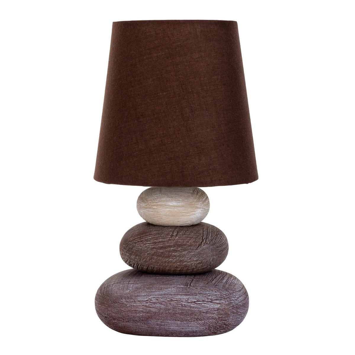 Keramik Tischleuchte "STONEY", Tischlampe aus Keramik in Braun, mit E14-Fassung, Tischlampe für Esszimmer, Wohnzimmer, Diele oder Büro, oder als Nachttischlampe, 31 cm hoch