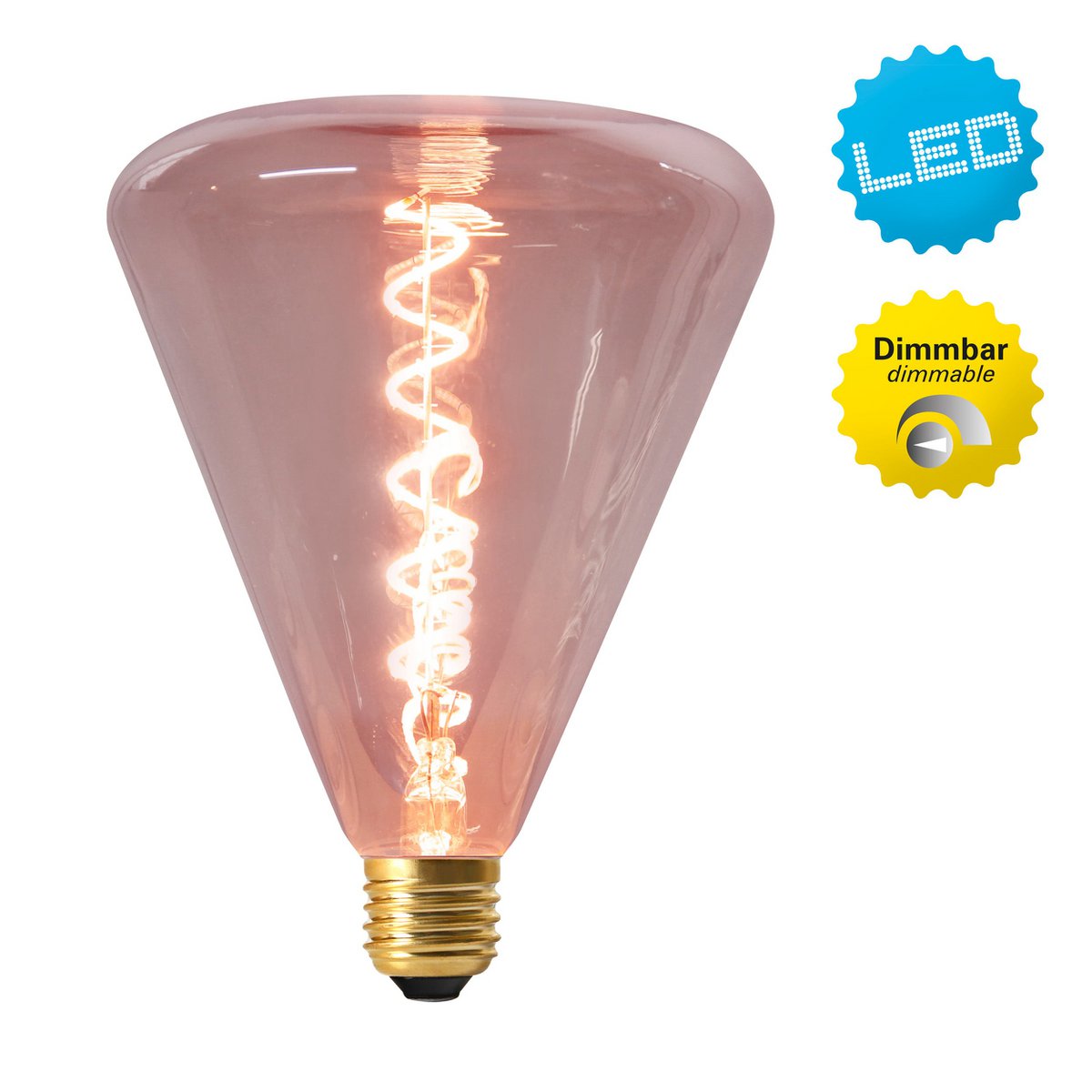 LED Leuchtmittel "DILLY" E27-Fassung 4 Watt Metall und Glas in Rot