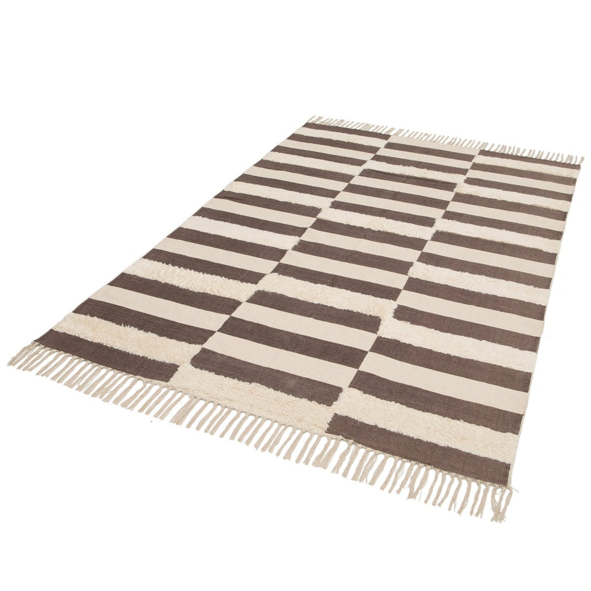 Tufte Teppich 100% Baumwoll -Ebenholz