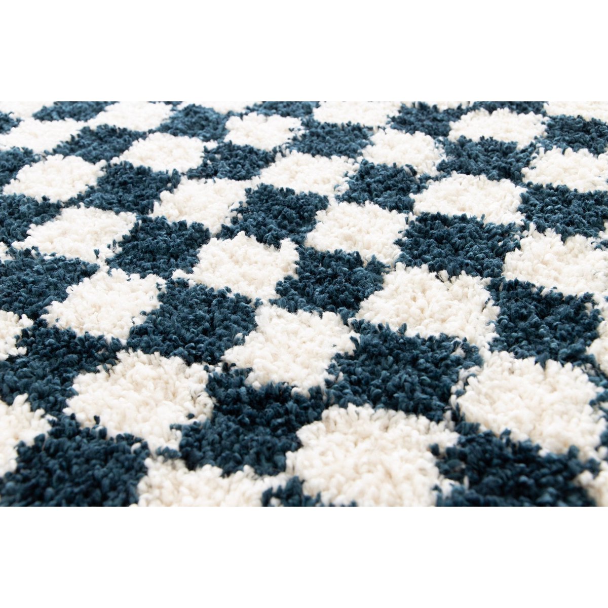 Weicher und sperriger langer Checker -Checkerboard -Checkterteppich