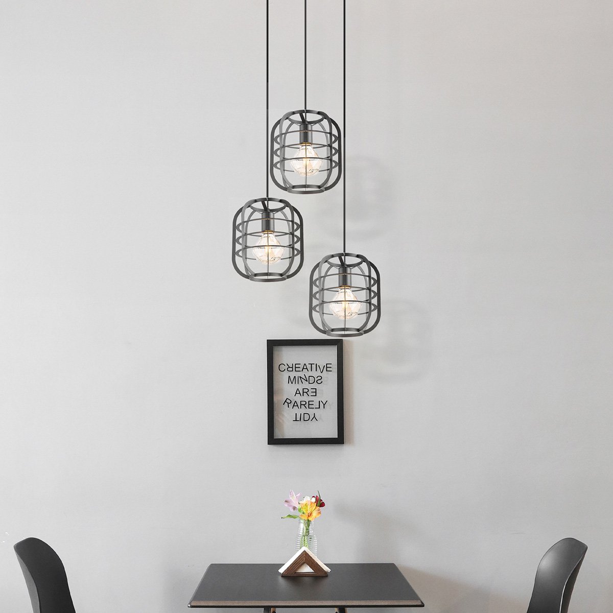 Pendelleuchte Nero - Schwarz - 49x49x180 cm