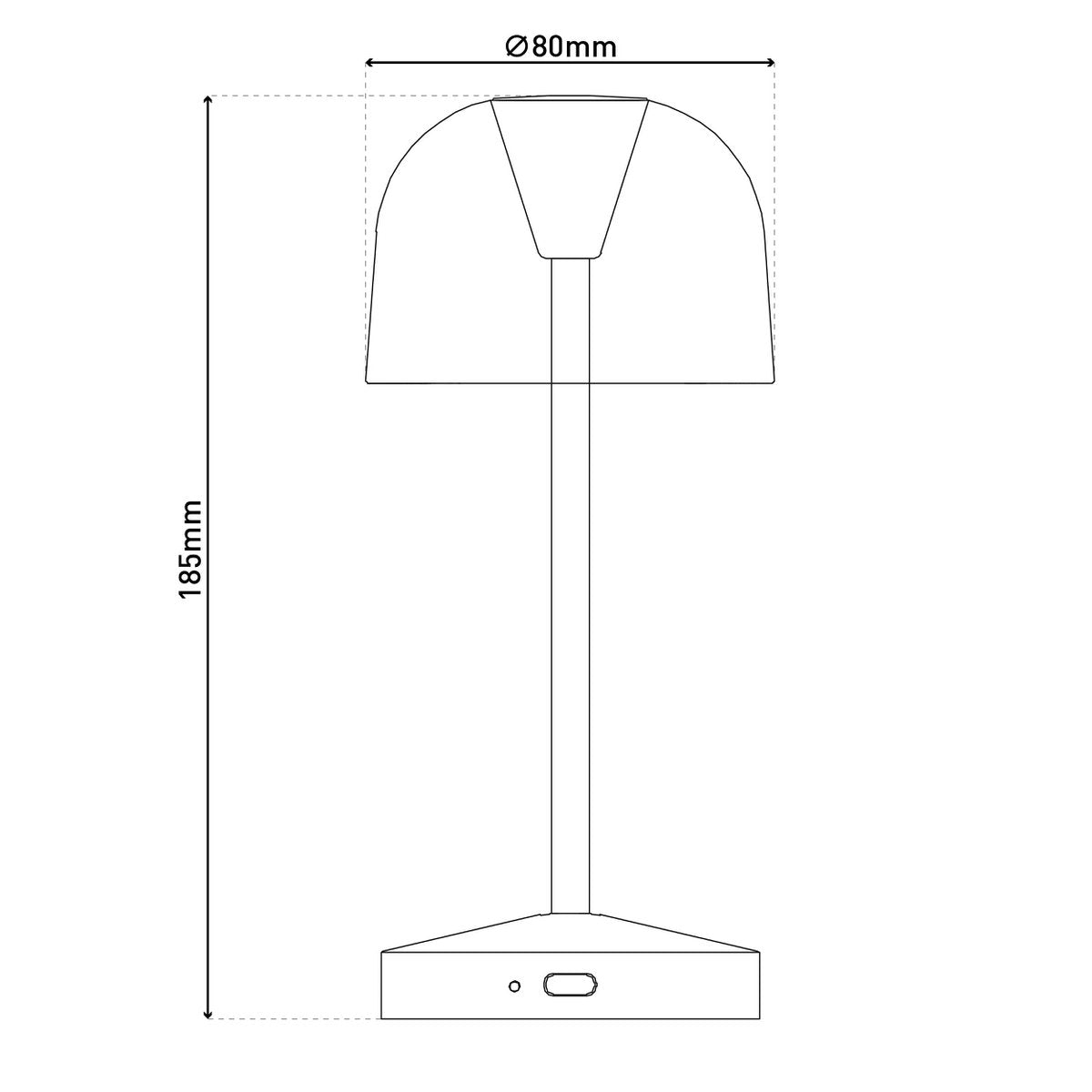 2-er Set LED-Akku-Tischleuchte "Gomba" für Außen und Innen, aus Metall und Kunststoff in Brombeere , 18,5 cm hoch