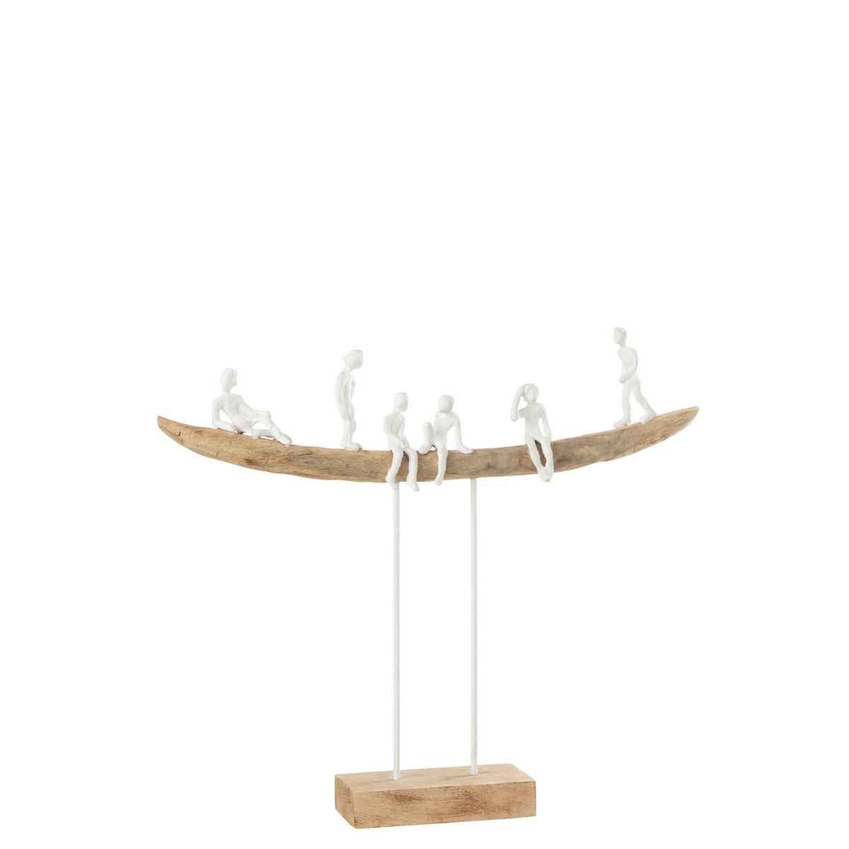 Dekorative Skulptur "People On Bench" aus Holz und Metall, 51 cm Höhe