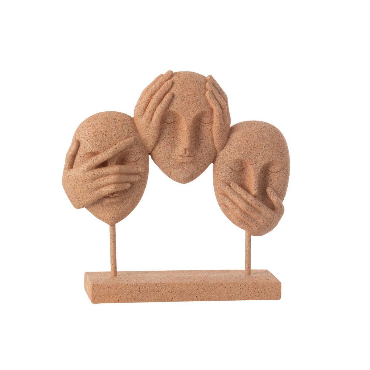 Dekofigur Gesichter Sehen Hören Schweigen Resin Terra auf Stand