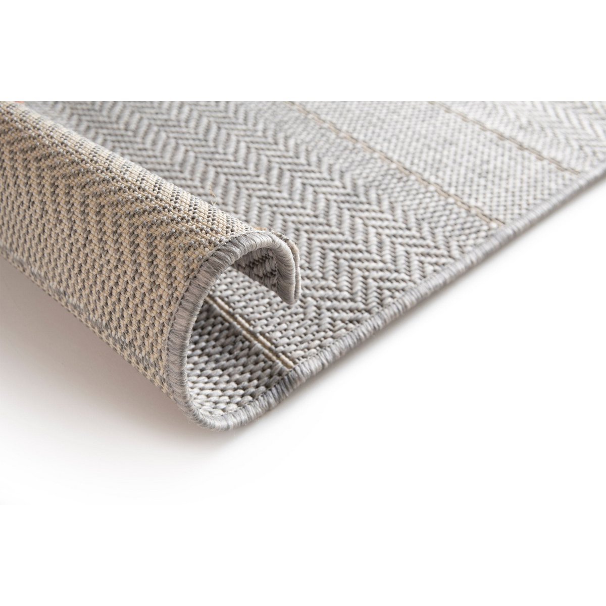 Gestreifter Teppich mit feinen Linien gewebt flach Innenraum Außen ruhig