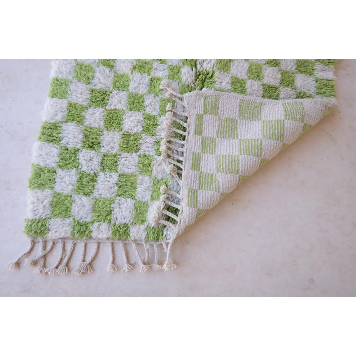 Berber Wolle Teppich für karierte Wolle 153 x 244 cm