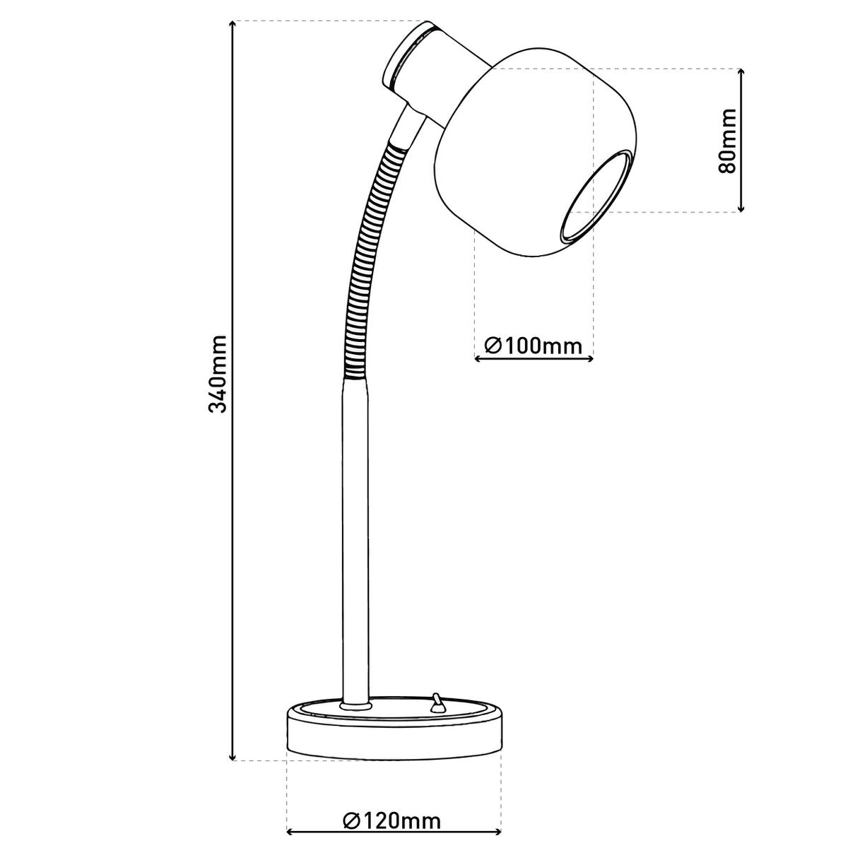 Tischleuchte "FUMOSO", Tischlampe aus Metall und Glas in Schwarz,, mit E14-Fassung, für Esszimmer, Wohnzimmer, Diele oder Büro, Tischlampe 34 cm hoch