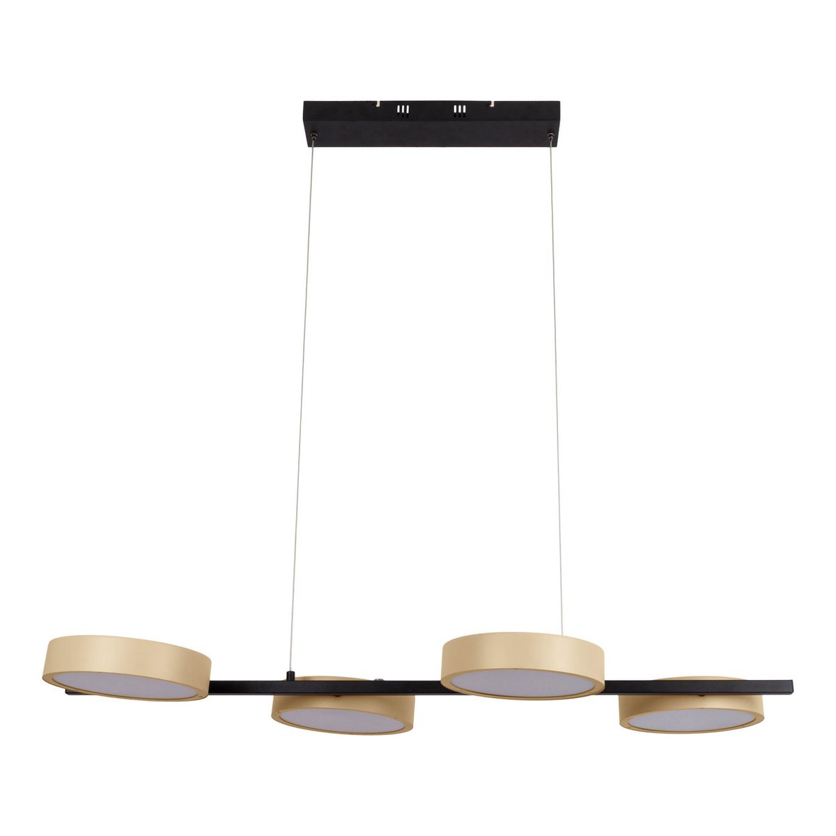 LED Pendelleuchte "TESSA" almond, 150 cm hoch, 110 cm lang, aus Metall in frosted Almond (Pantone 481 C) und Schwarz und weißem Kunststoff