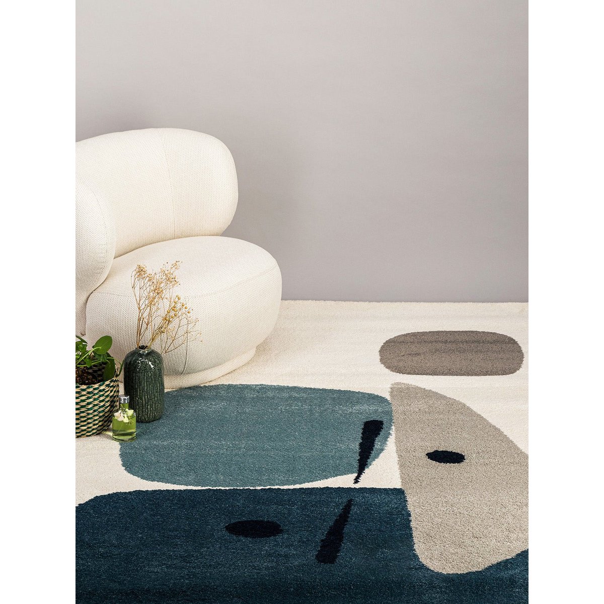 Sanfte geometrische Teppich -Hommage an Joan Miró Collage