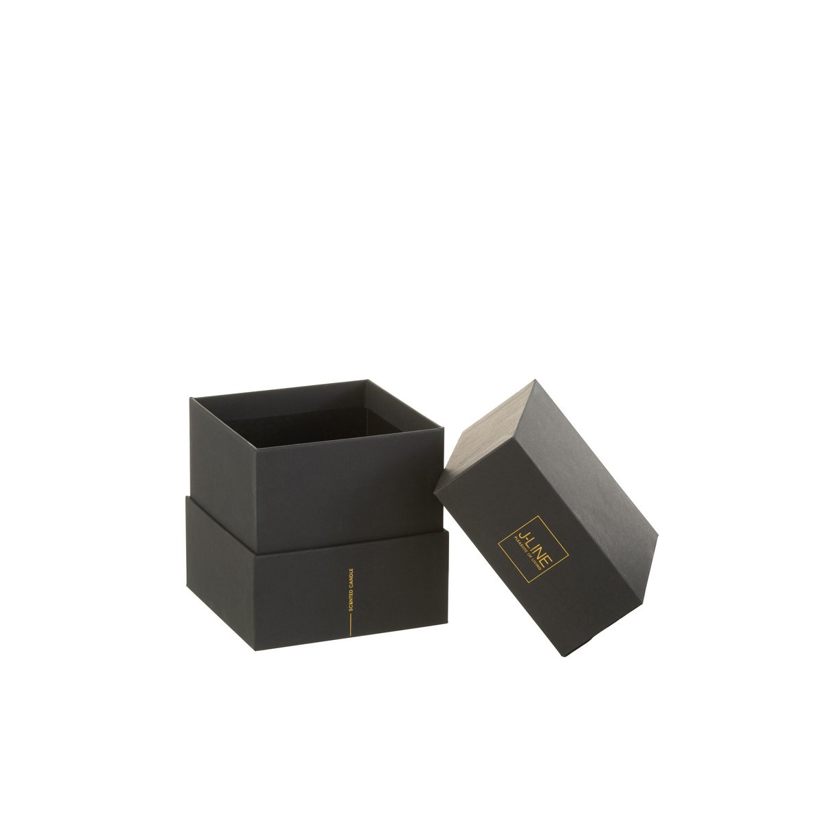 J-Line Duftkerze Noa – Spicy Twilight – Glas – Schwarz – klein – 35U