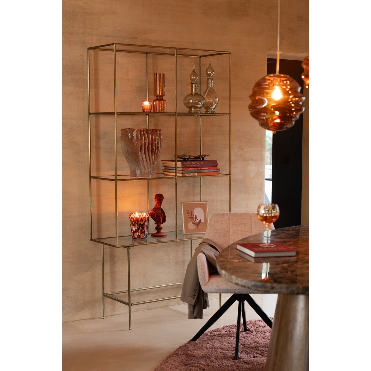 J-Line Hängelampe - Glas - Braun