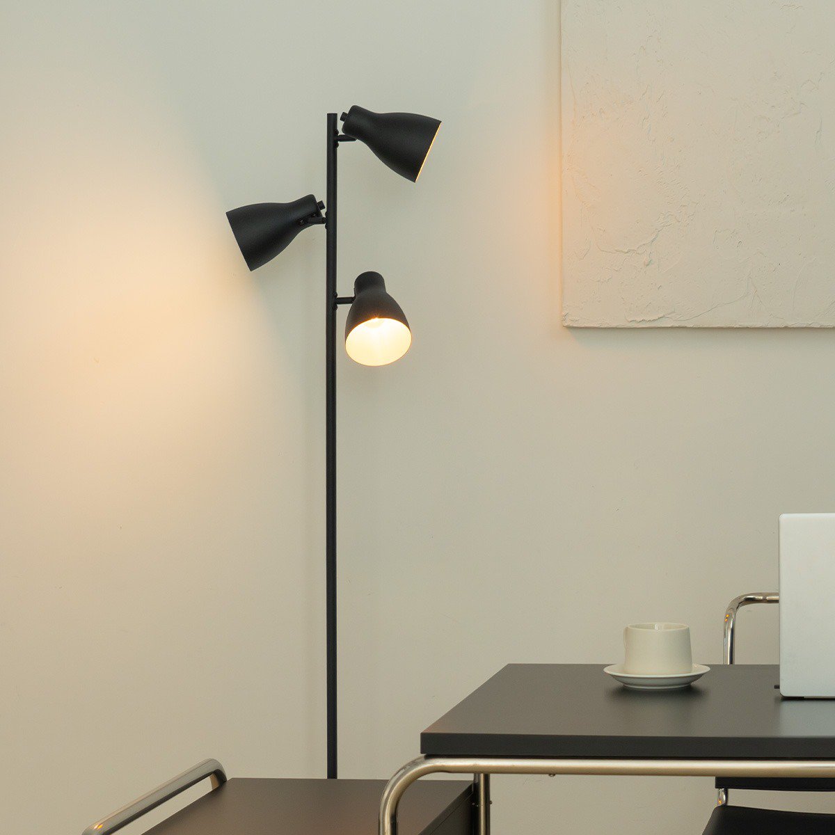 Stehlampe 3L Schwarz - moderne Stehlampe Schwarz schwarz