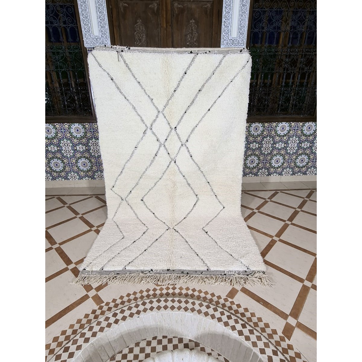 Berberteppich Beni Ouarain reine Wolle 155 x 260 cm