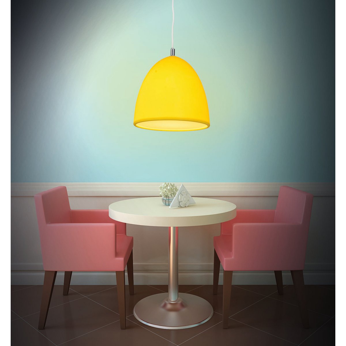 Silikon Pendelleuchte "CATINUS" Ø 25cm, aus gelbem Silikon, E27