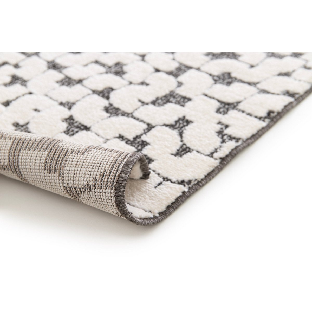 Weicher Teppich geformt Beige und weißes Opus