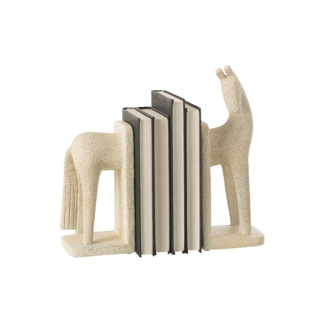 Bücherstütze Pferd Modern Beige 2-teiliges Set