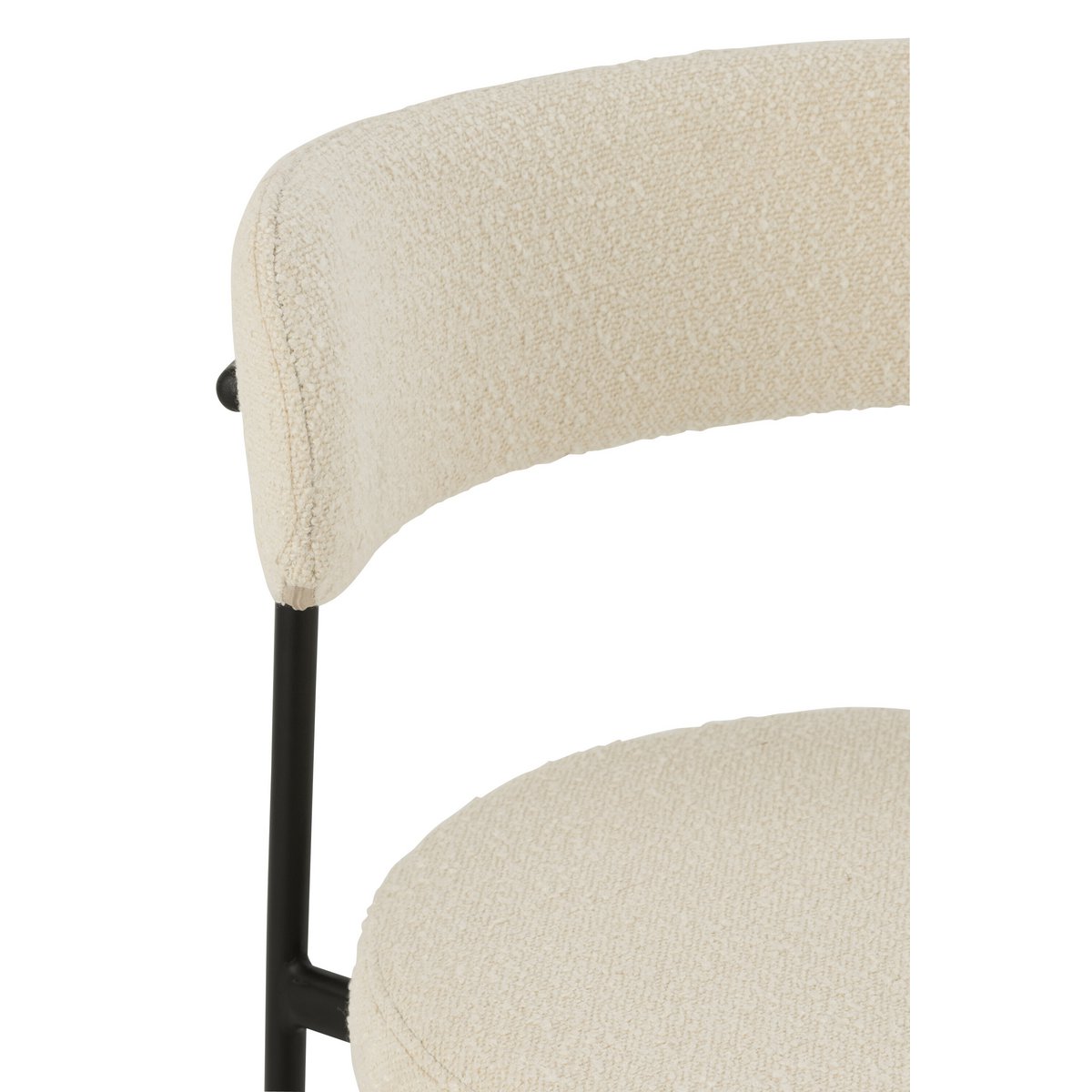 J-Line Barhocker Boucle Sperrholz/Polyester Weiß/Schwarz