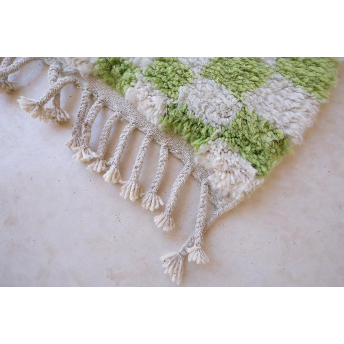 Berber Wolle Teppich für karierte Wolle 153 x 244 cm