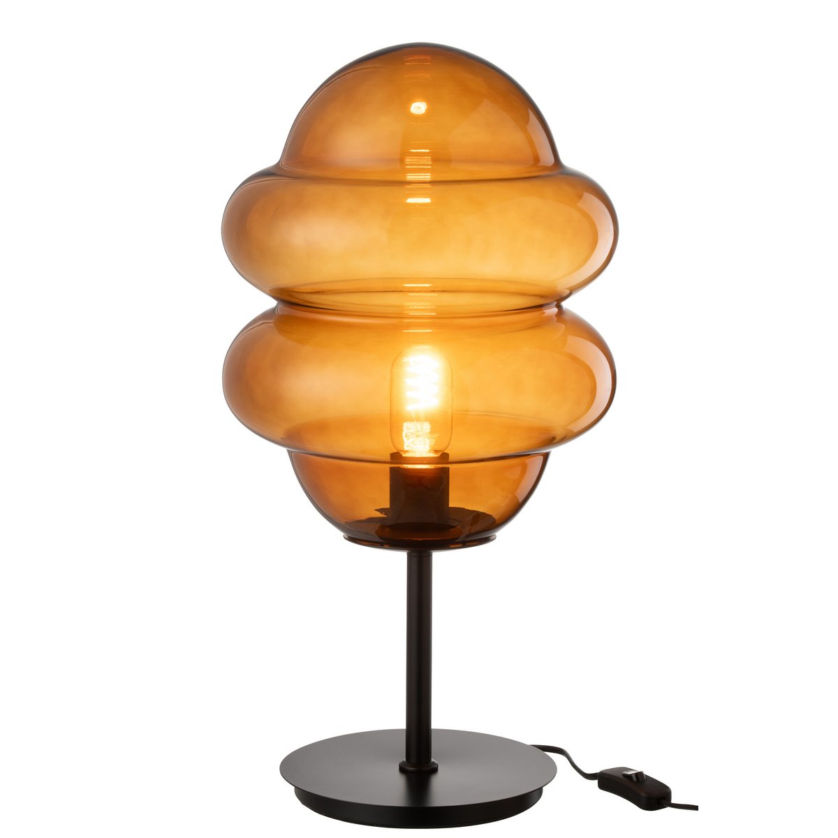 J-Line Tischlampe Honey Spoon Glas Braun