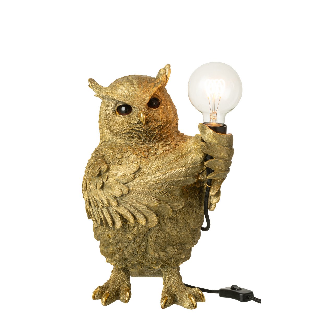 Tischleuchte Eule – Polyresin – Gold