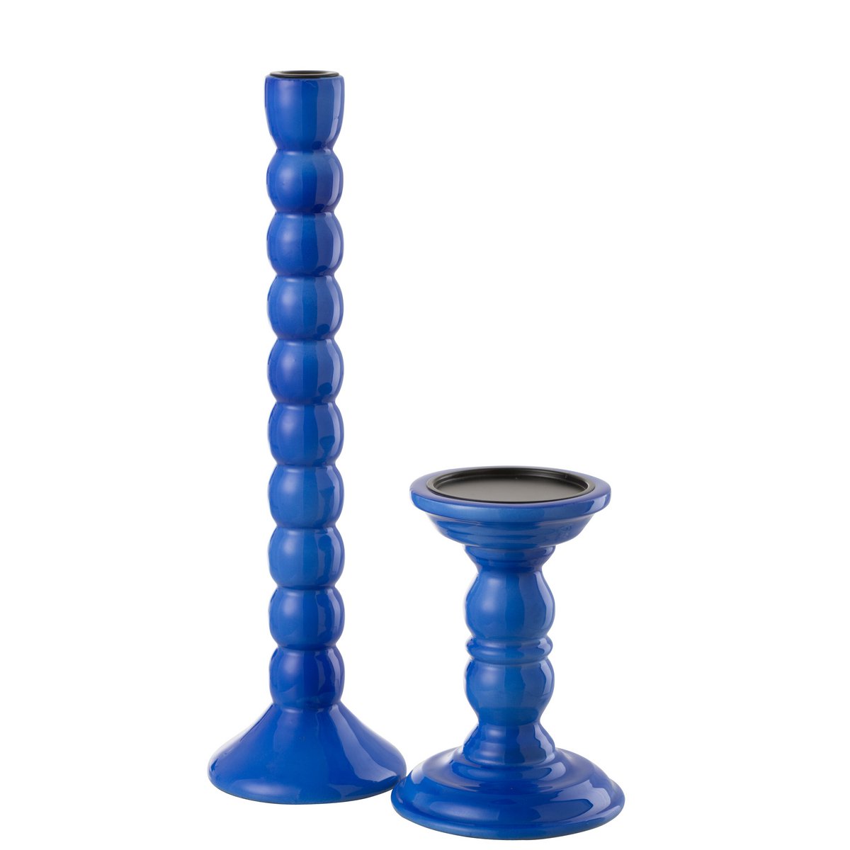 J-Line Kerzenständer Mangoholz Blau