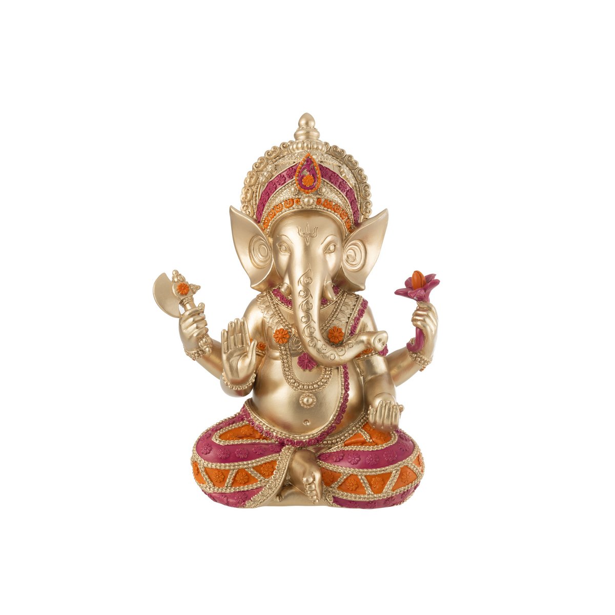 Ganesha Statue sitzend – Goldene Hindu-Figur aus Polyresin 28cm