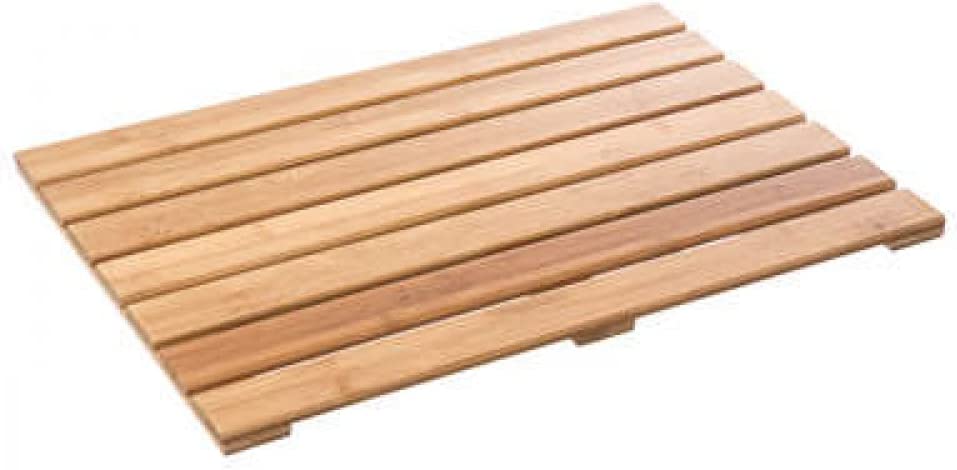 Bambus Badematte Gitter Basic 50x68cm Rutschfest Natur Braun