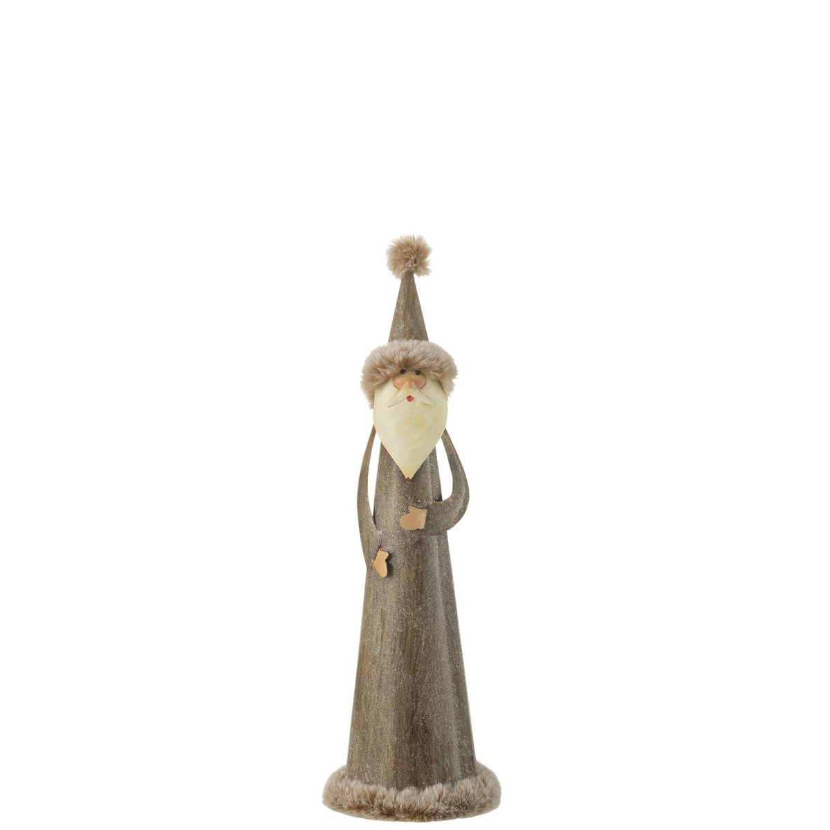 Weihnachtsmann, rund, Fell, Metallgrau, klein