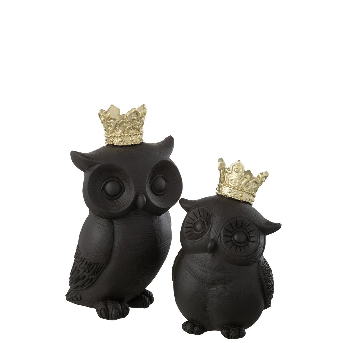 J-Line Eulenkrone Resine Schwarz/Gold Groß