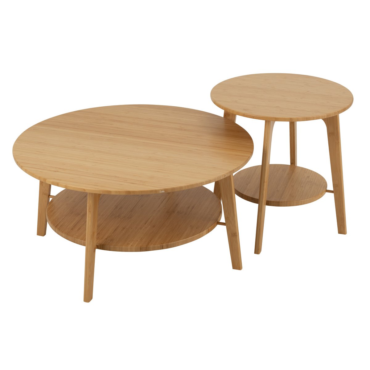 J -Line Side Table Round - Bambus - Naturel - groß