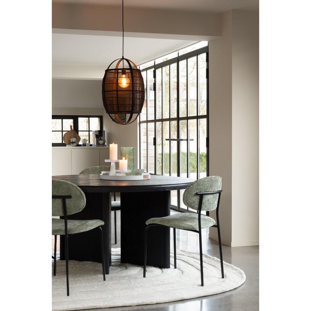 Tisch Round Teak – Holz – Schwarz