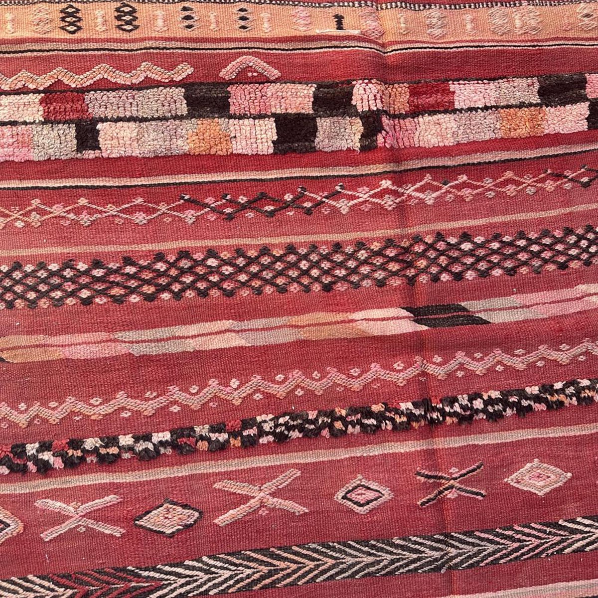 Marokkaner Berber Kilim reiner Wolle 169 x 364 cm Teppich