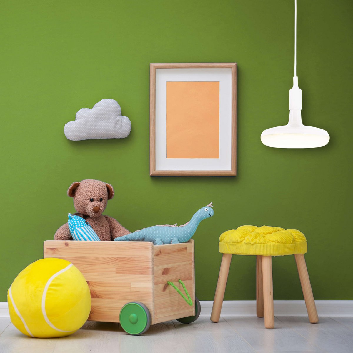 Pendelleuchte "UFO" LED weiß Hängelampe aus Kunststoff mit E27-Fassung inkl. Leuchtmittel