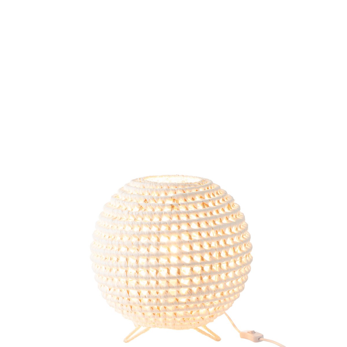 J-Line Lampe Rundes Metall gedreht Weiß