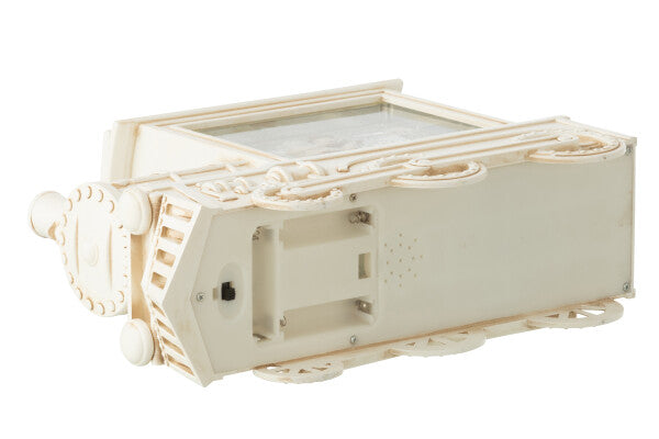 Weihnachts Wasser Globus Lokomotive Weiß Polyresin