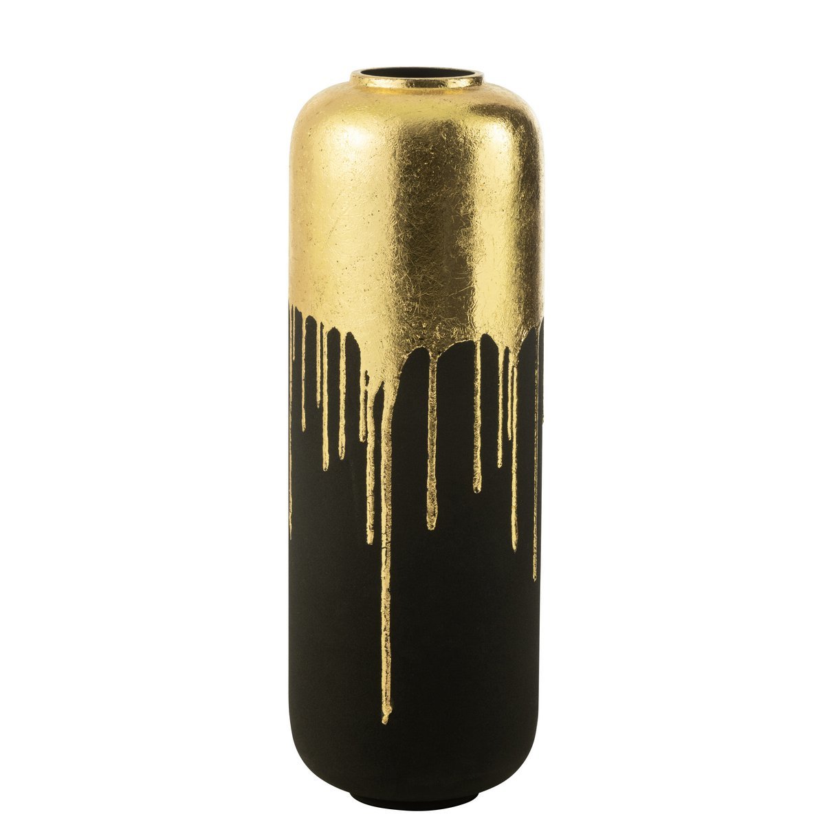 Metall Bodenvase Hotel Chic Gold Schwarz 70cm