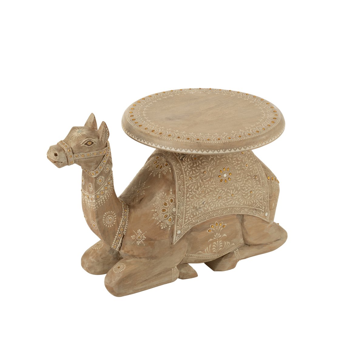 J-Line Side Table Camel Mango Wood Naturel/Weiß