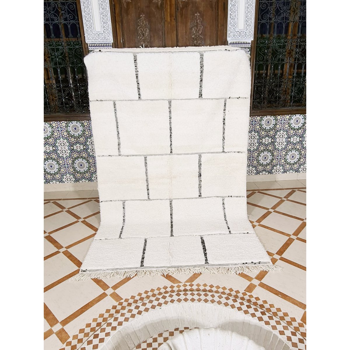 Berberteppich Beni Ouarain reine Wolle 153 x 263 cm