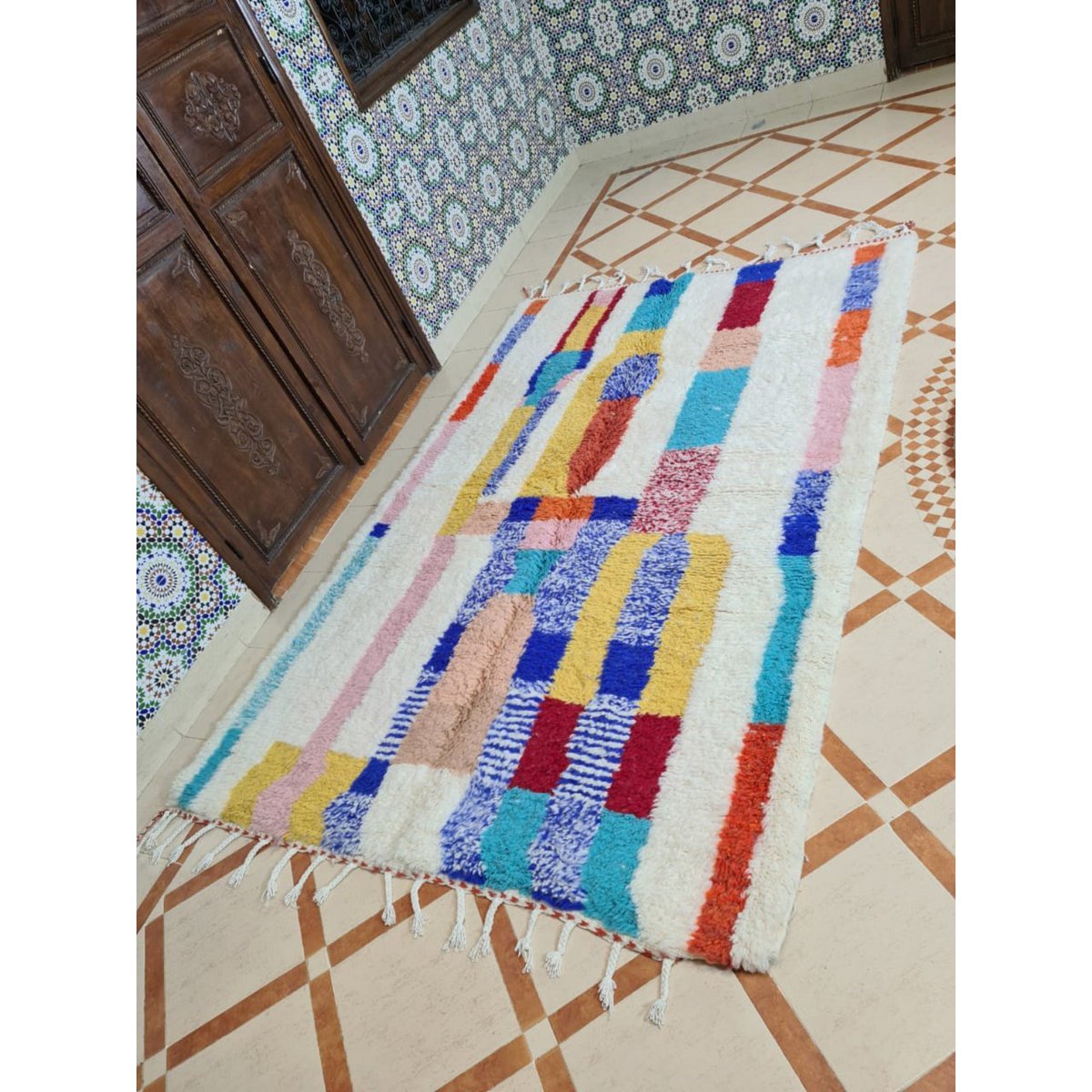 Authentischer Berberteppich aus reiner Wolle, 165 x 260 cm