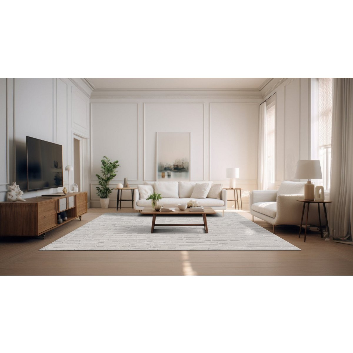 Hauptsächlich Megeve 3D Effekt natürlicher Wollteppich