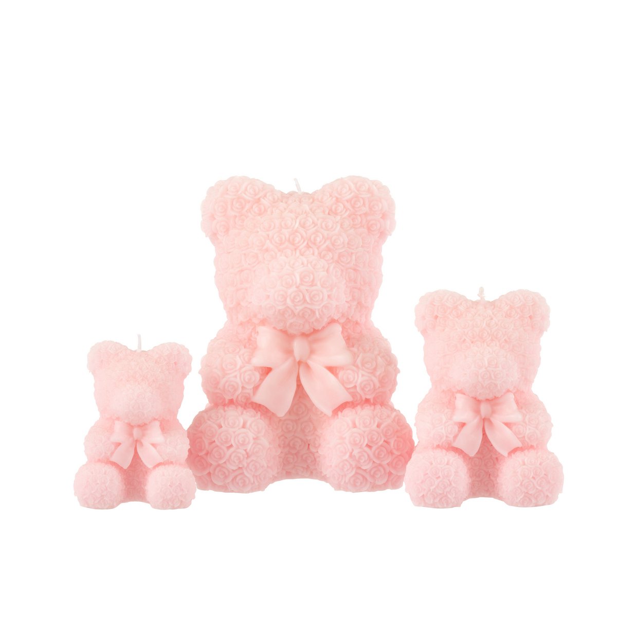 J-Line Kerze Teddybär - rosa - L - 25U