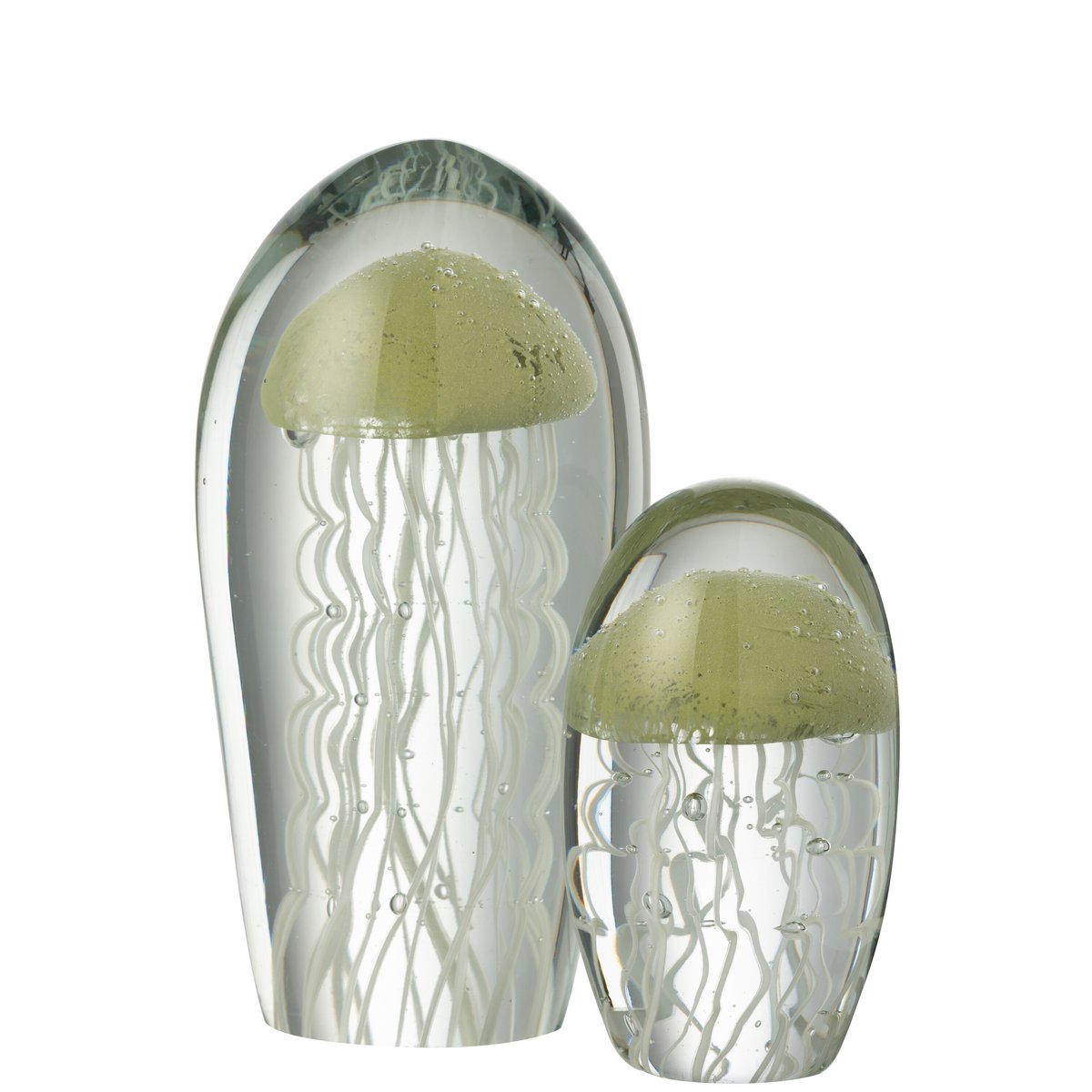 Briefbeschwerer Calypso Glas Oval Grün Transparent 21cm