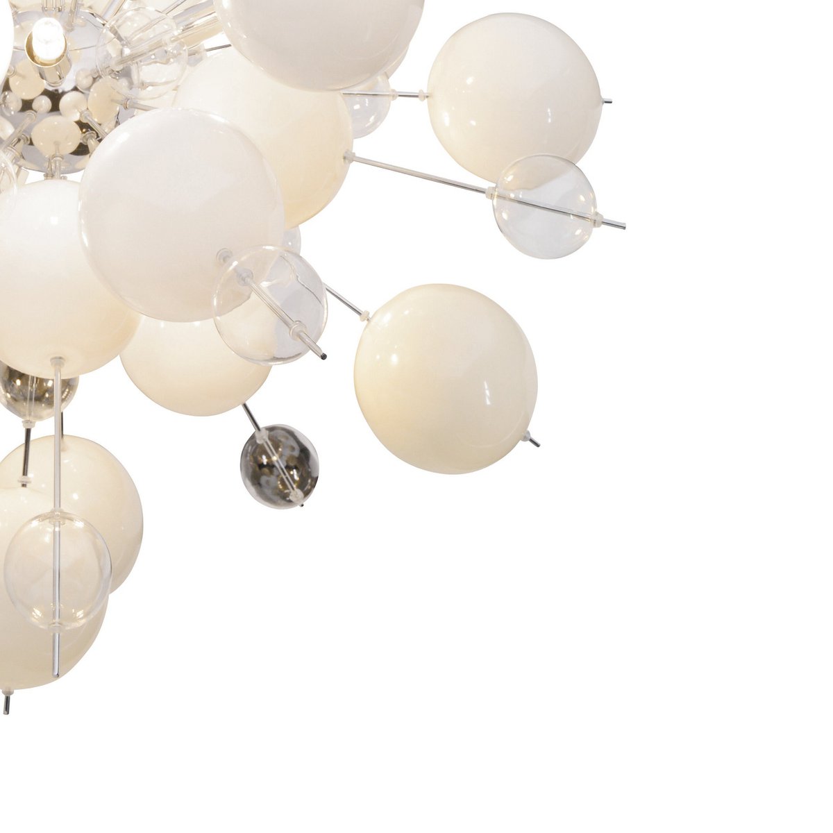 Pendelleuchte "EXPLOSION" weiß aus Metall und Glas, G9 Fassungen, für Esszimmer, Wohnzimmer, Diele oder Büro, Hängelampe Øca 65 cm