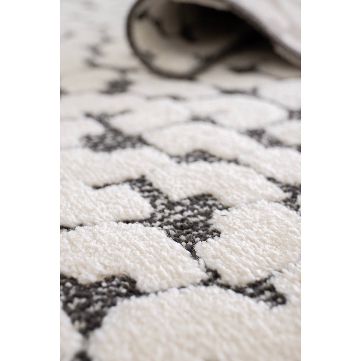 Weicher Teppich geformt Beige und weißes Opus