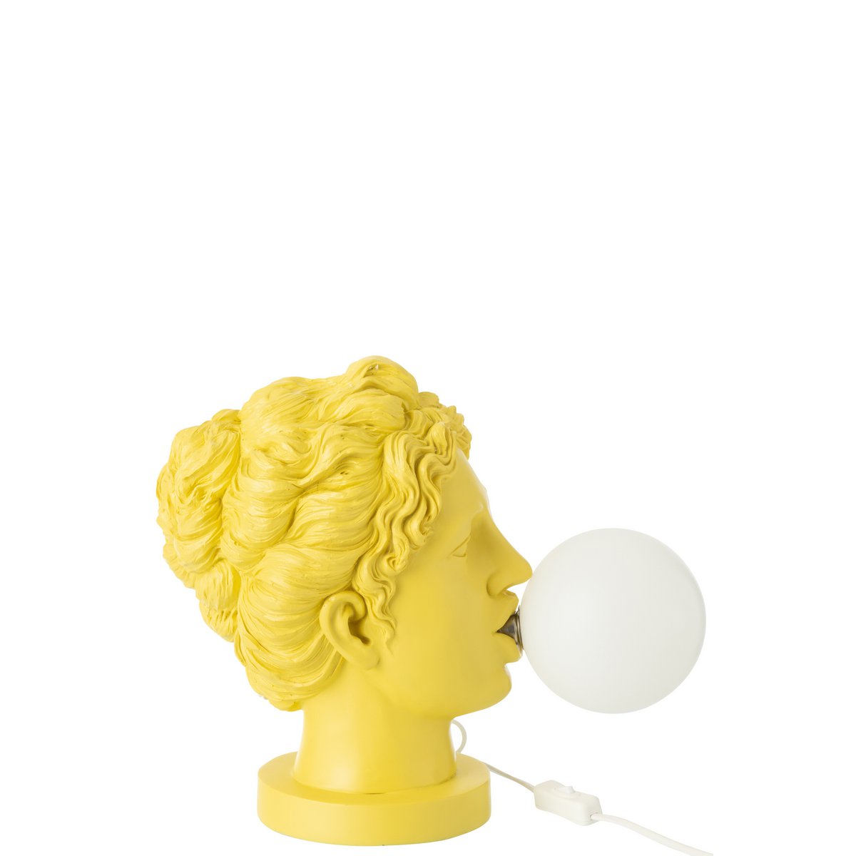 Tischlampe Lady mit Kaugummi – Stilvolle Büstenlampe in Gelb